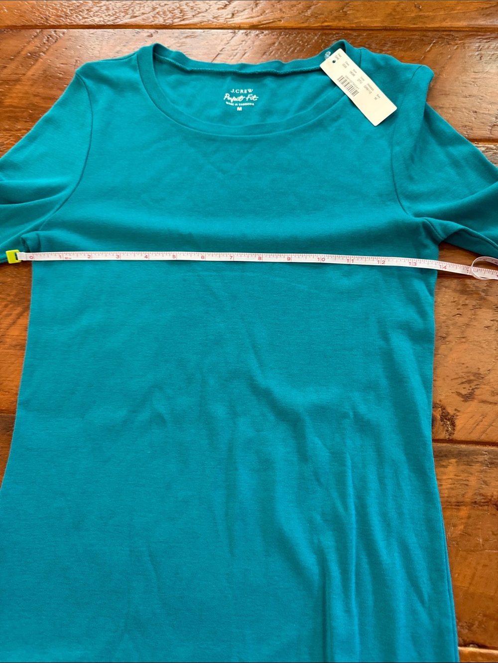 J. Crew Long Sleeve Crewneck Top in Teal Blue - Picture 4 of 5